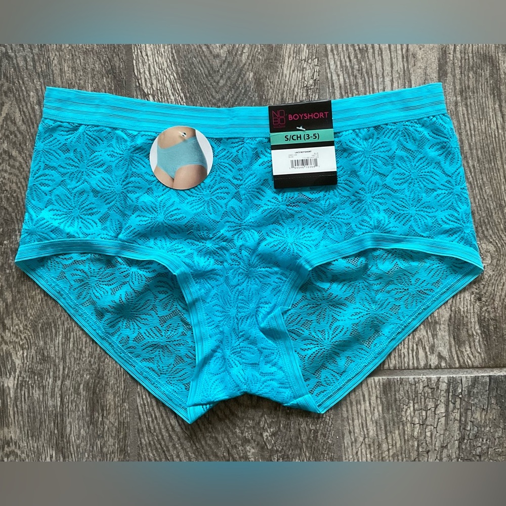 New Nobo, No Boundaries lace boyshort panties size S blue